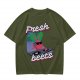 Olive T-Shirt with Fresh Beets DJ Graphic Print