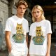 Grumpy Orange Cat Playing Settlers of Catan Board Game T-Shirt