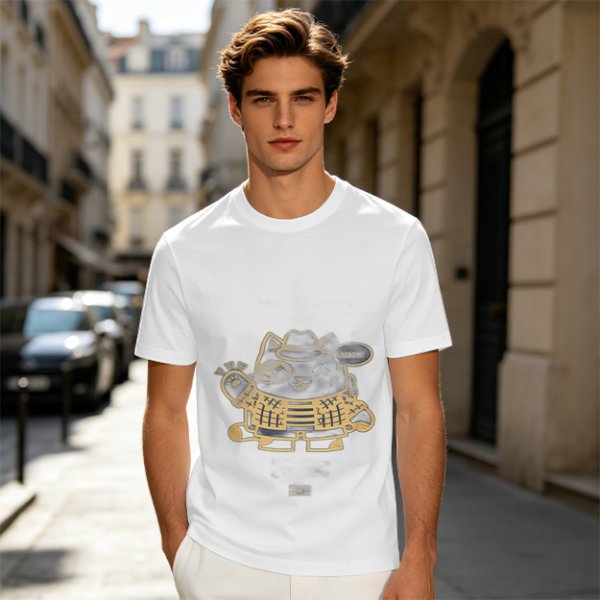 Olive Green T-Shirt With Stylish Cat Graphic Print