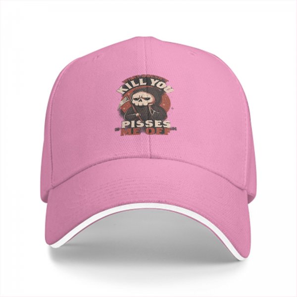 Black Baseball Cap With Grim Reaper 'What Doesn't Kill You' Graphic