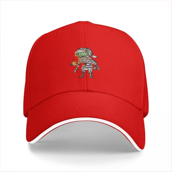 Black Baseball Cap With Cute Mummy Zombie Halloween Graphic