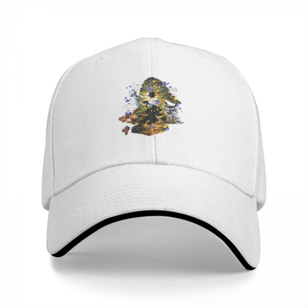 Black Baseball Cap With Colorful Fantasy Art Graphic Print