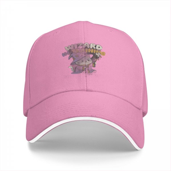 Wizard In Training Cat Graphic Black Baseball Cap