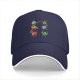 Black baseball cap with fantasy dice warrior characters print