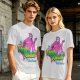 Olive T-Shirt with Neon Pink Ghostface 'The Fresh Killer' Print