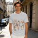 Olive T-Shirt With Playful Orange Kitten Illustrations