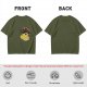Olive green t-shirt with space frog graphic and Houston text