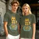 Grumpy Orange Cat Playing Settlers of Catan Board Game T-Shirt