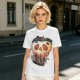 Olive Green T-Shirt With Creepy Melting Skull Apple Graphic