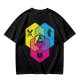 Olive T-Shirt With D20 And Fantasy RPG Themed Hexagon Art