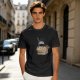 Olive Green T-Shirt With Ninja Cat In Cardboard Box Graphic