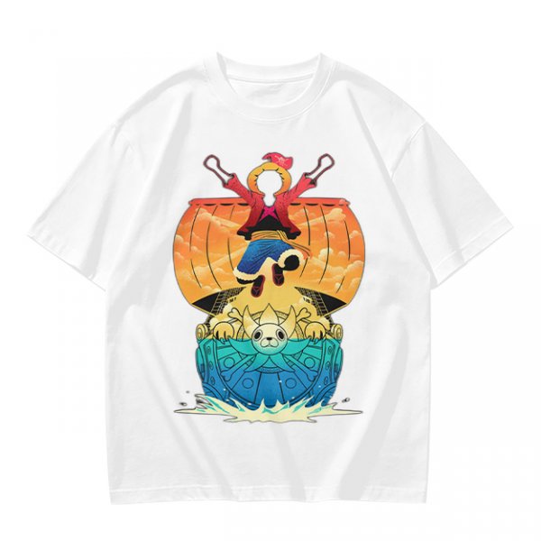 One Piece Thousand Sunny Ship Graphic Olive T-Shirt