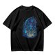 Olive T-Shirt With Blue Fantasy Monster Graphic Print