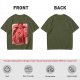 One Piece Shanks Graphic Print Olive T-Shirt