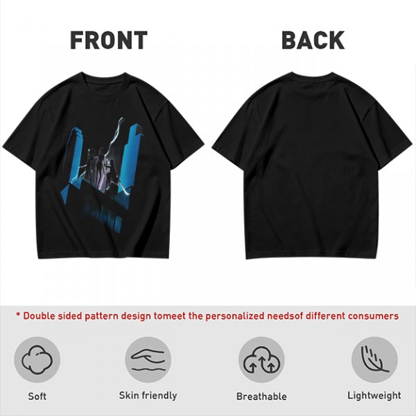 Olive Graphic T-Shirt With Futuristic Silhouette Figures Print