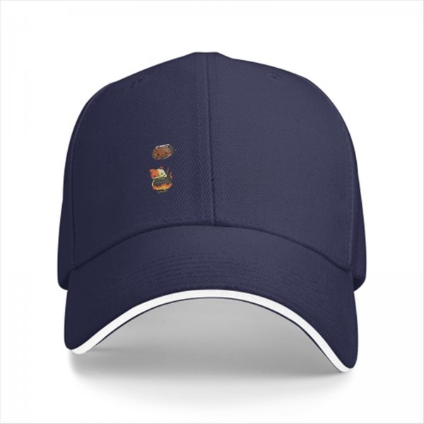 Black baseball cap with cute small animal graphic