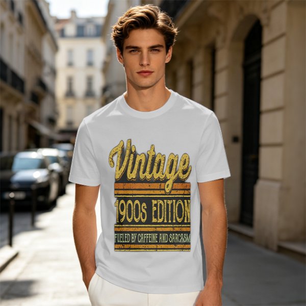 Vintage 1900s Edition Fueled By Caffeine And Sarcasm T-Shirt
