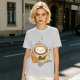 Olive Green T-Shirt With Cute Cat Latte Art And Kittens Print