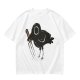Olive T-Shirt With Dark Crow Holding Knife Graphic Print