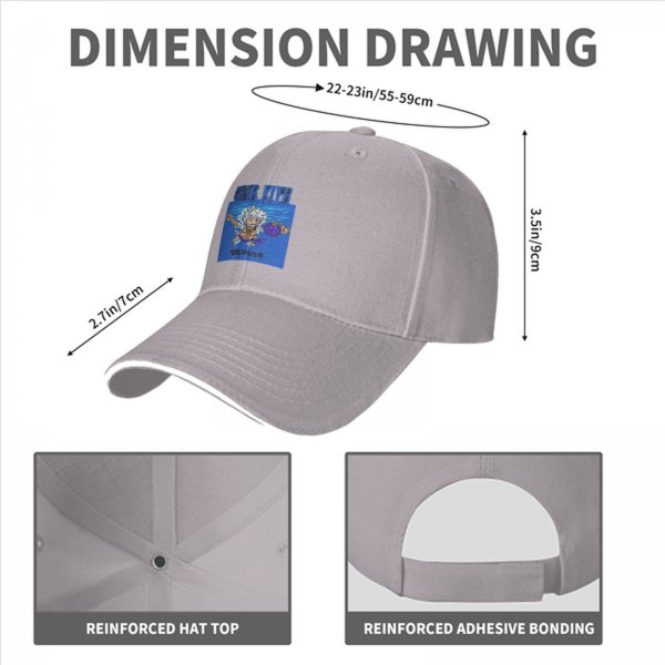 Black Baseball Cap with Gear Fifth Luffy Anime Print