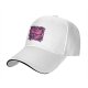 Black baseball cap with pink and purple bear graphic print