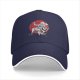 Black Baseball Cap With Anime Character Print On Red Circle