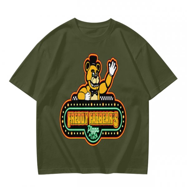 Freddy Fazbear's Pizza Place Graphic Olive T-Shirt