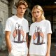 Olive t-shirt with Snoopy and Woodstock sushi print