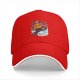 Black baseball cap with cute anime pirate character and cloud graphic