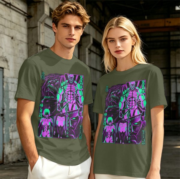 Attack on Titan Anime Villains Neon Graphic T-Shirt