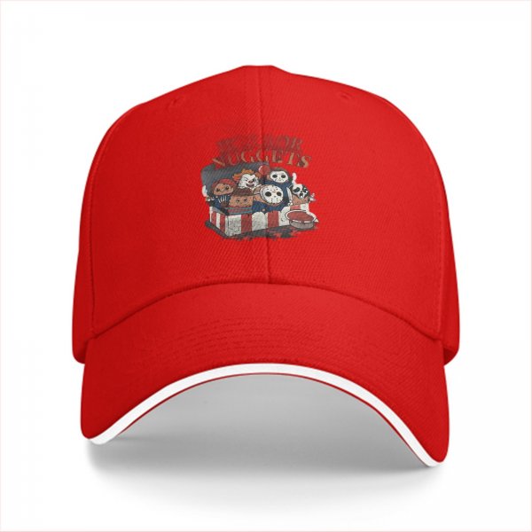 Horror Movie Characters Chicken Nuggets Graphic Baseball Cap