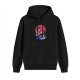 Black Hoodie With Playful Sushi Character Art Print