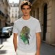 Olive Anime Graphic T-Shirt With Warrior And Giant Artwork