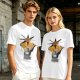 Olive Green T-Shirt With Sun And Dark Figure Graphic Print