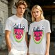 Olive T-Shirt With Cute Watermelon Graphic And Smile Text
