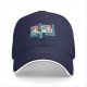 Black Baseball Cap With Interlocking Llama Graphic Print