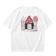Olive Green T-Shirt With Cute Mushroom Creature Graphic