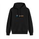 Black hoodie with Pac-Man style Christmas monster graphic