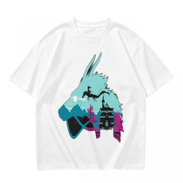 Olive T-Shirt With Spirited Away Dragon Silhouette Artwork