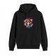 Black hoodie with chibi fantasy character graphic print