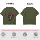 Olive t-shirt with cat graphic and 'You Found The Remote' movie text