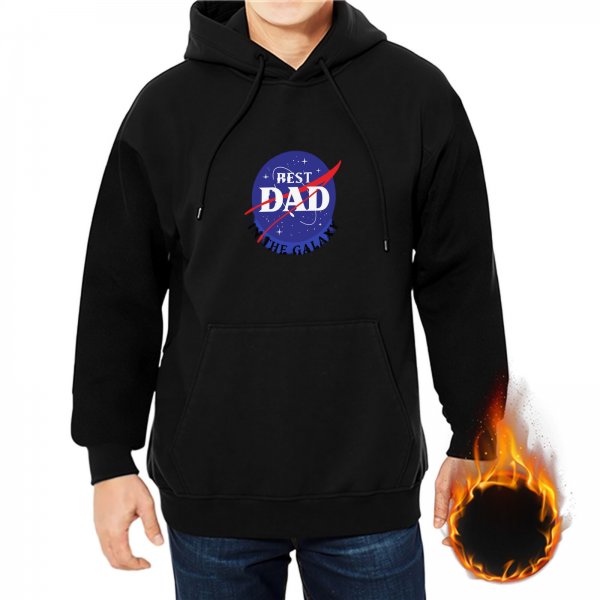 Best Dad In The Galaxy Graphic Black Hoodie