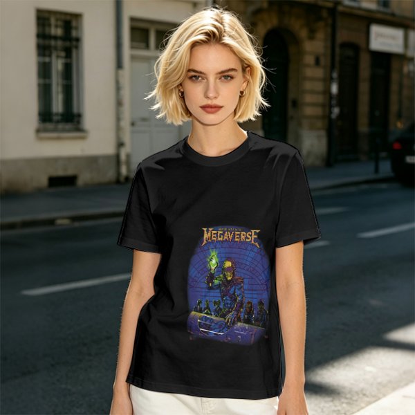 Olive T-Shirt With Megaverse Sci-Fi Villain Graphic Print