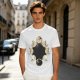 Olive T-Shirt With Cat Phases Moon Cycle Graphic Print