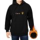 Black hoodie with One Piece Luffy eating food graphic