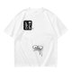 Olive green graphic t-shirt with cute eye design and Japanese text print