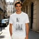 Olive T-Shirt With Anime Characters Crossing Crosswalk Print