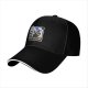 Black baseball cap with raccoon chef graphic and RACCACOOKIE text