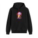 Black hoodie with anime character sunset landscape graphic