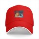 Black baseball cap with fantasy dragon and wolf open book graphic